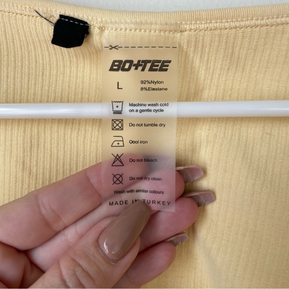 Bo + Tee Ribbed Long Sleeve Active Crop Top - Picture 3 of 7